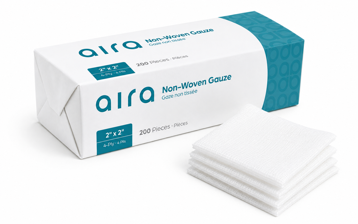 Non-Woven Gauze Sponges, Non-Sterile, 4-Ply, 2" x 2"