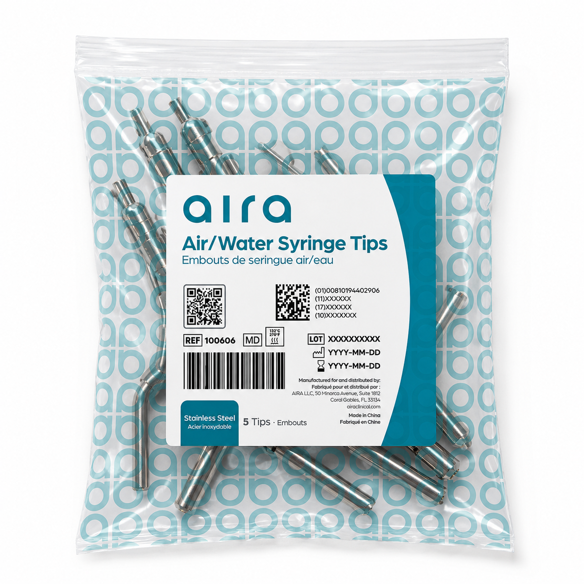 3-Way Metal Air/Water Syringe Tips - Autoclavable & Reusable