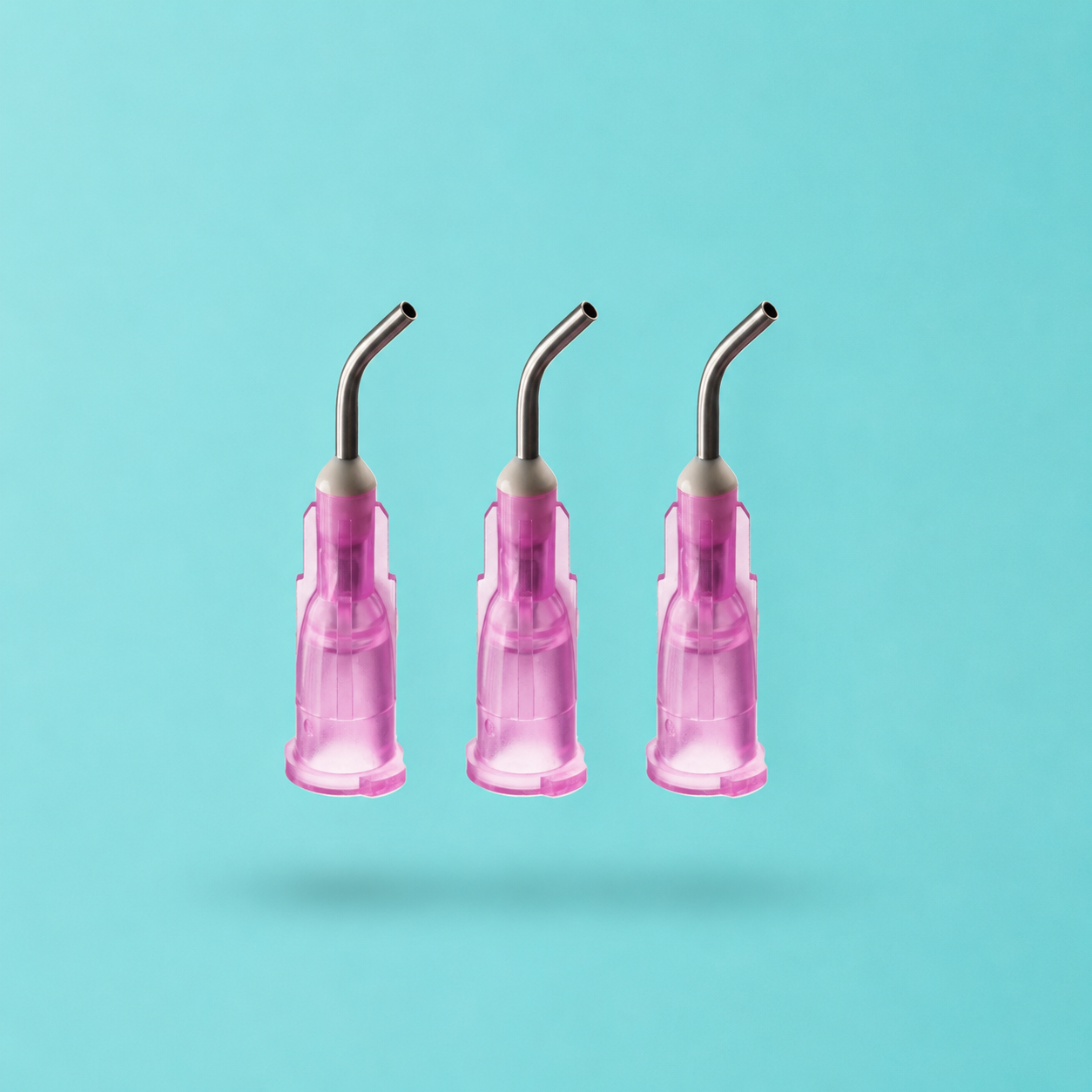 Pre-Bent Applicator Tips - Pink 18 Ga Precision Liner Delivery Tips