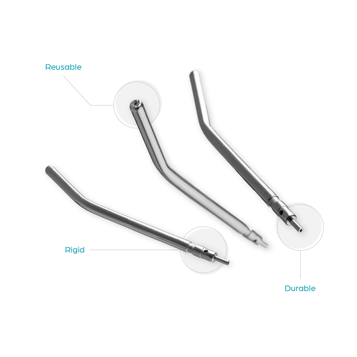 3-Way Metal Air/Water Syringe Tips - Autoclavable & Reusable